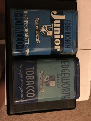 Edgeworth Junior Tobacco Tins Light Mild Burley And Extra Ads