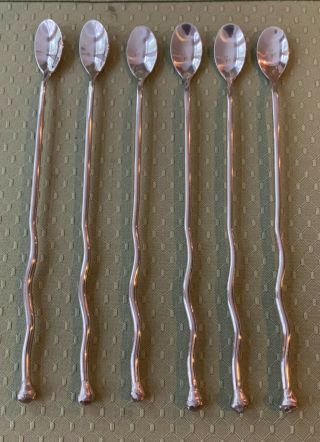 Izabel Lam Sphere Glossy Stainless 8 1/2 " Iced Tea Spoons Set Of 6 Near