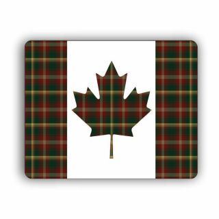 Canada Canadian Flag With Maple Leaf Tartan Computer Mouse Mat Pad Mousepad