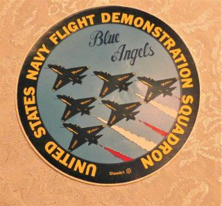 Vintage Blue Angels Us Navy Flight Demonstration Squadron Aviation Sticker Rare