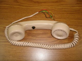 Vintage Gte Ptt Push To Talk Radio Phone Telephone Handset Beige Push Button