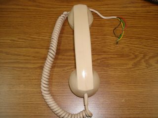 Vintage GTE PTT Push to Talk Radio Phone Telephone Handset Beige Push Button 2
