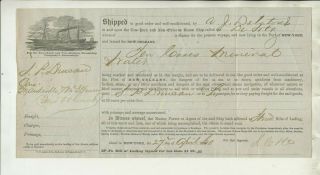 1860 York - Orleans Steam Ship Company Bill Of Lading Ship " De Soto "