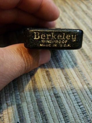 Vintage WWII Berkeley Windproof Lighter Black Wrinkle Finish As Found 6
