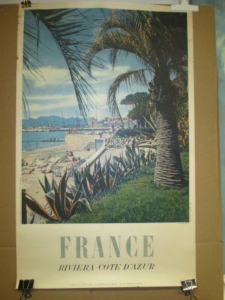 Vintage France Tourism Travel Poster Riviera - Cote D 