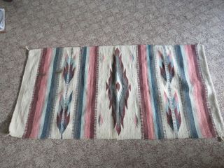 Native American Indian Rug/tapestry,  Handmade Weaving/wool,  59 " By 29 "