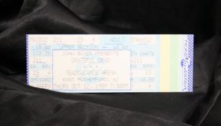 10/12/1989 Grateful Dead @ Meadowlands Arena Ticket Stub -