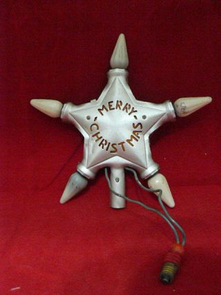 Vintage Noma 5 Light Star Of Bethlehem Metal Christmas Tree Topper