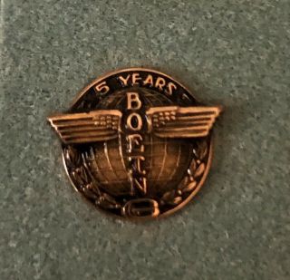 Vintage Boeing Aircraft 10k Yellow Gold 5 Year Service Award Pin