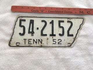 1952 Tennessee State Shape License Plate 54 - 2152 Marion County
