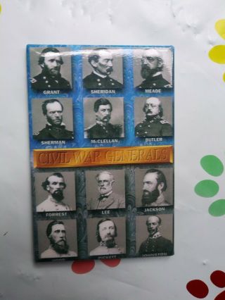 Confederate Generals Travel Memorabilia Vintage Fridge Magnet 2