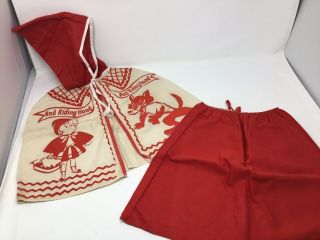 Vintage Rare Little Red Riding Hood Halloween Costume Dress Up Ben Cooper Sz.  3 - 5
