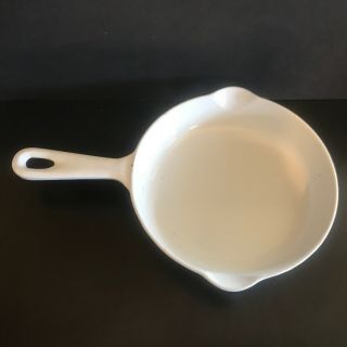 Le Creuset White Enameled 6.  75” Cast Iron Small Frying Pan Skillet 16