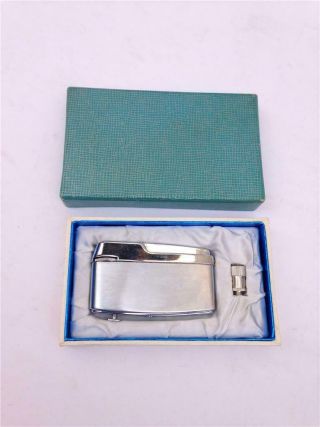 Vintage Cyma Mighty Chrome Cigarette Lighter With Box