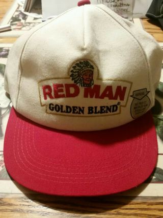 Vintage Red Man Golden Blend Tobacco Snap Back Hat Cap Trucker Farmer Hipster
