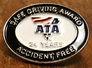 Ata American Trucking Association 24 Year Safe Driving Award Lapel Hat Pin