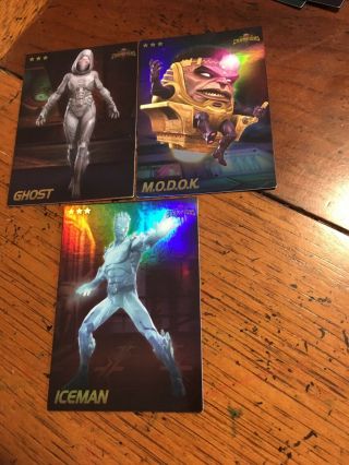 Dave Busters Marvel Arcade Contest Of Champions Modok Iceman Ghost 3 - Cards
