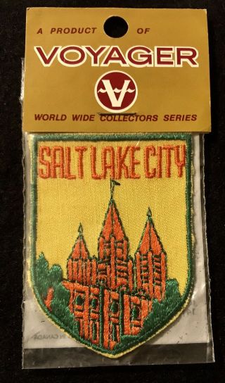 Salt Lake City Vintage Patch Mormon Temple Utah Resort Souvenir Travel Hiking