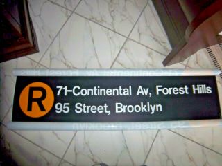 54x12 Nyc Subway Sign R Line Continental Ave Forest Hills Brooklyn Ny Roll Sign