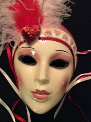 CLAY ART OF SAN FRANCISCO CERAMIC FACE MASK W/ FEATHERS 2