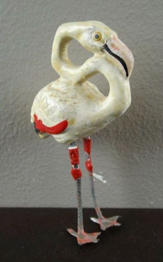 Antique Germany Composition Flamingo Figurine