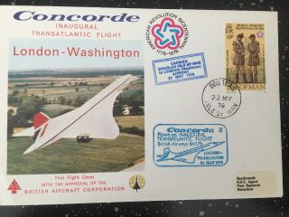 Rare Early Concorde Cover.  The First Transatlantic Flight.  London To Washington