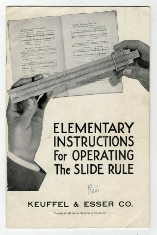 Keuffel & Esser Instructions For Operating The Slide Rule Vtg Booklet Brochure