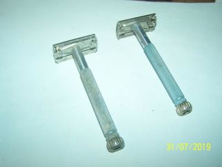 2 Vintage Gillette Tto Long Handle Double Edge Safety Razors - R - 2,  I - 1