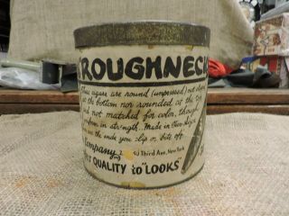 Antique Roughneck Cigar Tin,  Paper Label,  Morton R.  Edwin 