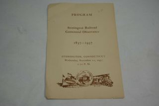 1937 Stonington Ct Railroad Centennial Observance Program