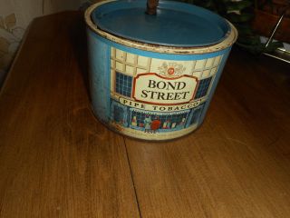 Vintage Advertising Tin Bond Street Pipe Tobacco Round Phillip Morris W/ Lid