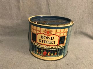 Vintage Round Advertising Tin " Bond Street Pipe Tobacco " - Larger Size - Show Well