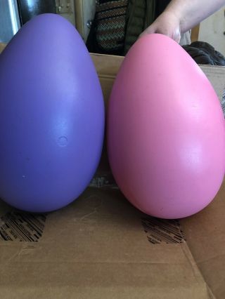 Easter Blow Mold Eggs 14 Inches Pink Purple