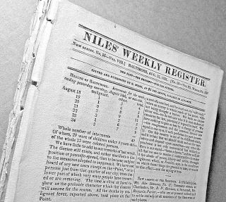 25) Niles Weekly 1813 - 35 War Of 1812 / Mo.  & Mexico Trade / Florida / Lafayette