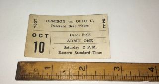 Rare Antique American Ohio University Vs.  Denison Football Sport Ticket 1931 3