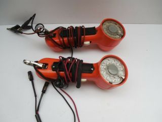 2 X Orange Vintage Western Electric Linemans Rotary Dial Phone