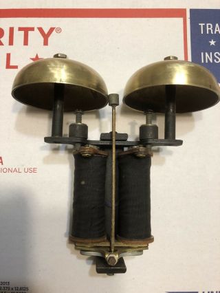 Antique Wall Telephone Ringer Brass Bells Motor Magneto 46c