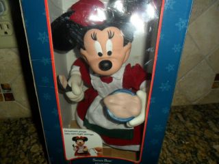 Santa ' s Best Animated Christmas Minnie Mouse CHEF/ BAKER Lighted Ornament MOVES 3