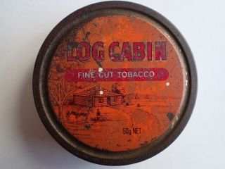 Log Cabin Tobacco Tin 50g Vintage With Tracking