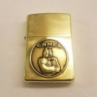 1992 Zippo Brass Toned Joe Camel Anniversary Lighter - No Initials