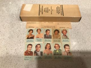 Vintage Peerless Scale Movie Star Cards - Circa 1950’s Complete Box Of 200 Nos