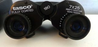 Tasco Binoculars 7x25 Compact With Case 1000 Yards Lens Protector