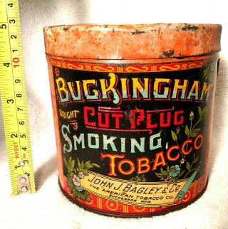 Vintage Buckingham Bright Cut Plug Smoking Tobacco Tin