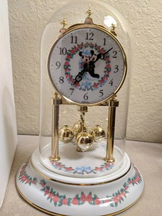 $185 Disney Mickey Minnie Mouse Wedding Anniversary Pendulum Clock Germany