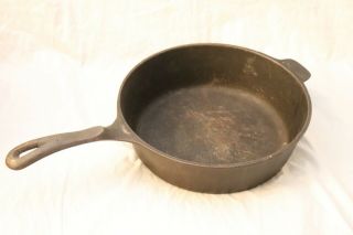 Vintage Wagners 1891 10 1/2 In Cast Iron Chicken Fryer Made In The Usa