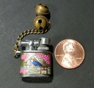 Miniature Vintage Perky High Class Lighter Cigarette Japanese Cloissen Dragon