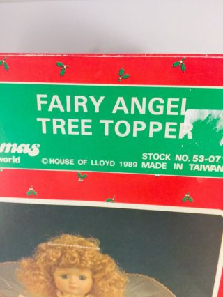 Vintage HOUSE of LLOYD 10 Light ANGEL Fairy Christmas Tree Topper Porcelain Head 3