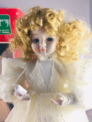 Vintage HOUSE of LLOYD 10 Light ANGEL Fairy Christmas Tree Topper Porcelain Head 5