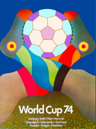 1974 World Cup Soccer Football Germany Sports Travel Advertisement Poster