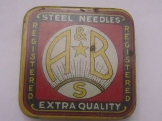 A & B Registered Extra Quality Steel Needles Gramophone Needle Tin